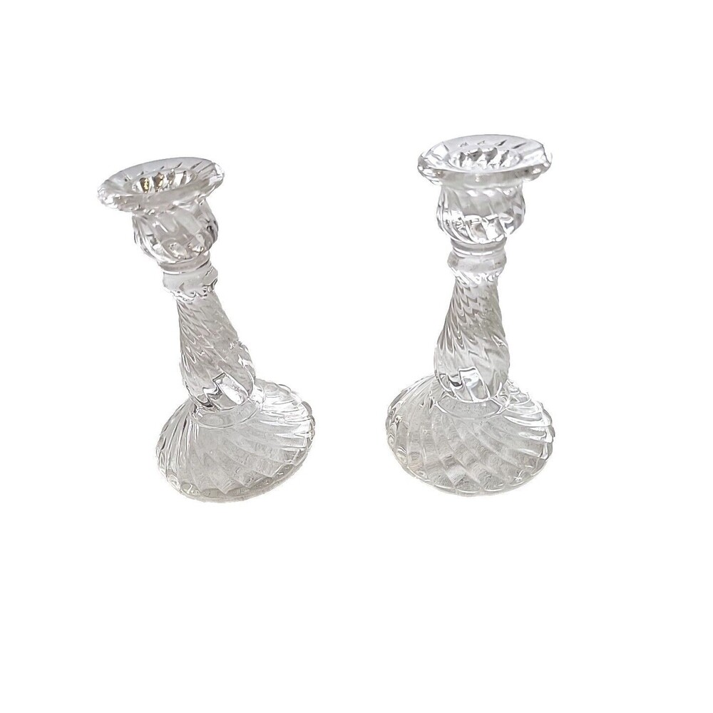 Pair Of‎ Vintage Pedestal Candle Holders Candlesticks 6" Tall